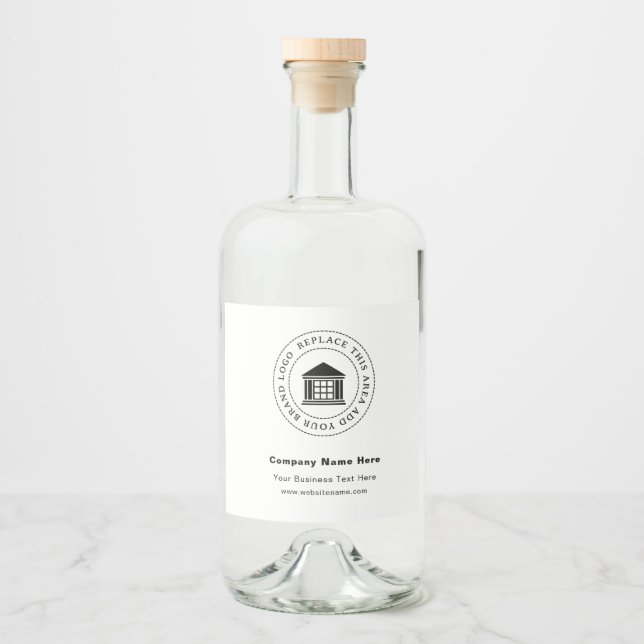 Business Logo | Name | Custom Liquor Bottle Labels (Front)