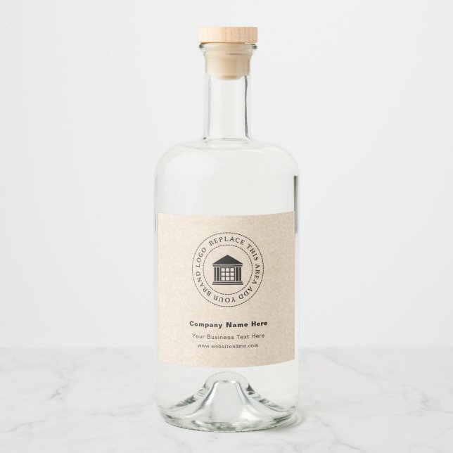 Business Logo | Name | Custom Liquor Bottle Labels (Front)