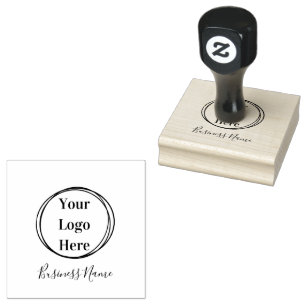 Business Logo Name Modern Minimalistic Rubber Stamp