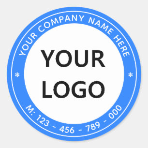 Business Logo Name Phone Info Sticker - Your Colou