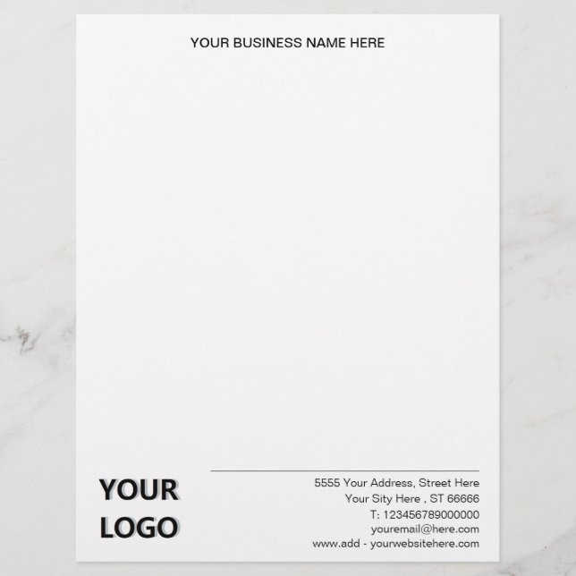 Business Logo Name QR Code Info Address Letterhead (Front)