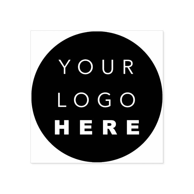 Business Logo Name Simply Branding Black White Rubber Stamp (Imprint)
