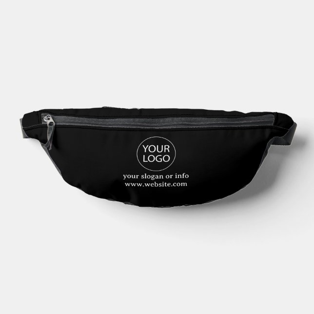 Business Logo Name Slogan Black Bum Bags (Lay Down)