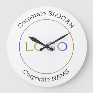 Business Logo Name Slogan Minimalist Promotional Large Clock
