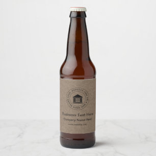 Business Logo   Name   Slogan Website Promotional Beer Bottle Label