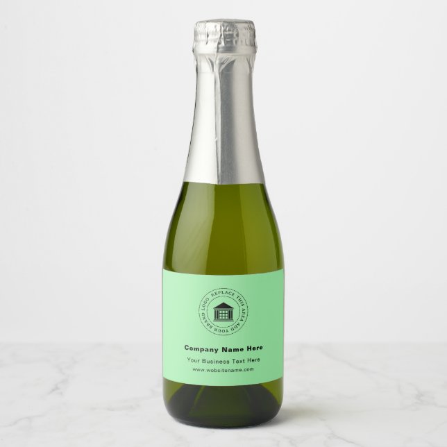 Business Logo | Name | Slogan Website  Sparkling Wine Label (Front)
