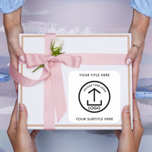 Business Logo Name & Text Promotional Branding Square Sticker (Business Logo Name & Text Promotional Branding Square Sticker)