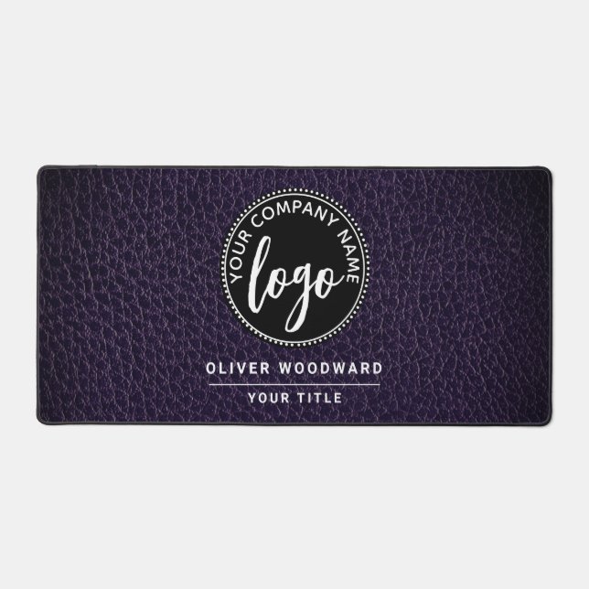 Business Logo Name Title Desk Mat (Front)