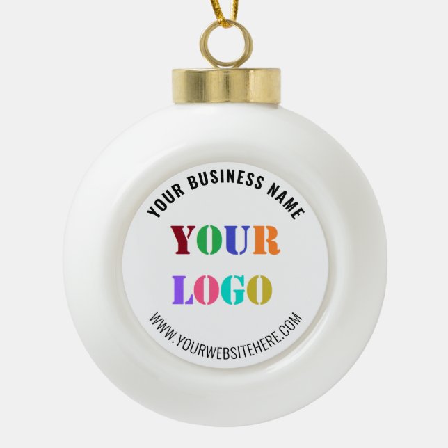 Business Logo Name Website Christmas Ornament Gift (Front)