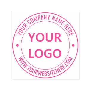 Business Logo Name Website Round Self-inking Stamp