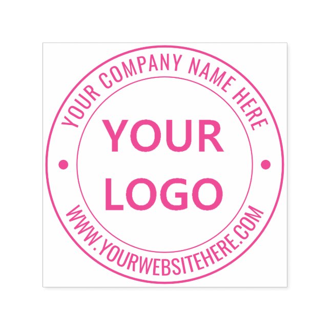 Business Logo Name Website Round Self-inking Stamp (Design)