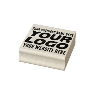Business Logo, Name, Website, Slogan Rubber Stamp