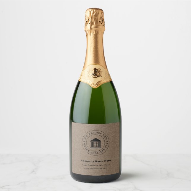 Business Logo | Name | Website  Sparkling Wine Label (Front)