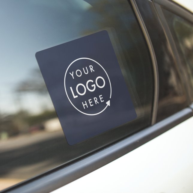 Business Logo | Navy Blue Company Logo Car Window Cling (Creator Uploaded)