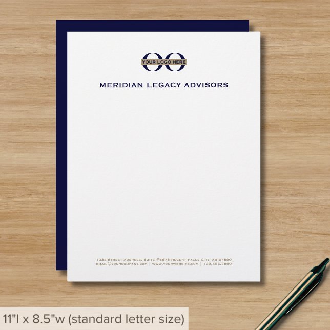 Business Logo Navy Blue Custom Letterhead (Creator Uploaded)