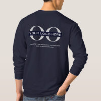 Business Logo Navy Blue Long Sleeve
