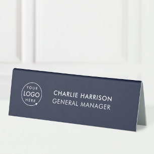 Business Logo Navy Blue Modern Manager Office