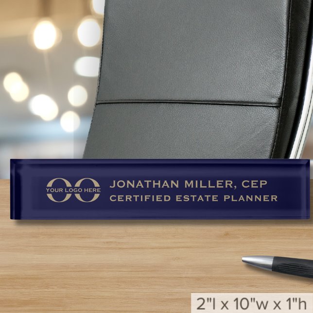 Business Logo Navy Blue Nameplate (Creator Uploaded)