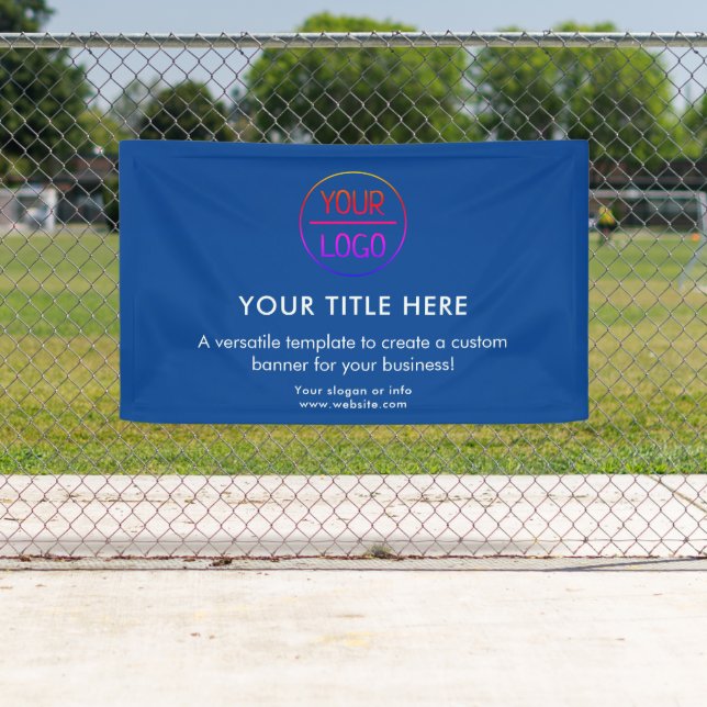 Business Logo | Navy Blue Professional 5' Banner (Insitu)