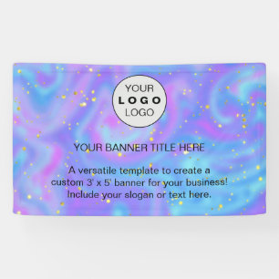 Business Logo Navy Blue Professional 5’ Banner