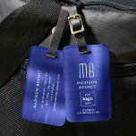 Business Logo Navy Blue Professional Travel Luggage Tag<br><div class="desc">Business Logo Navy Blue Professional Travel Luggage Tag. Personalise it with the employee's details and your company logo.</div>