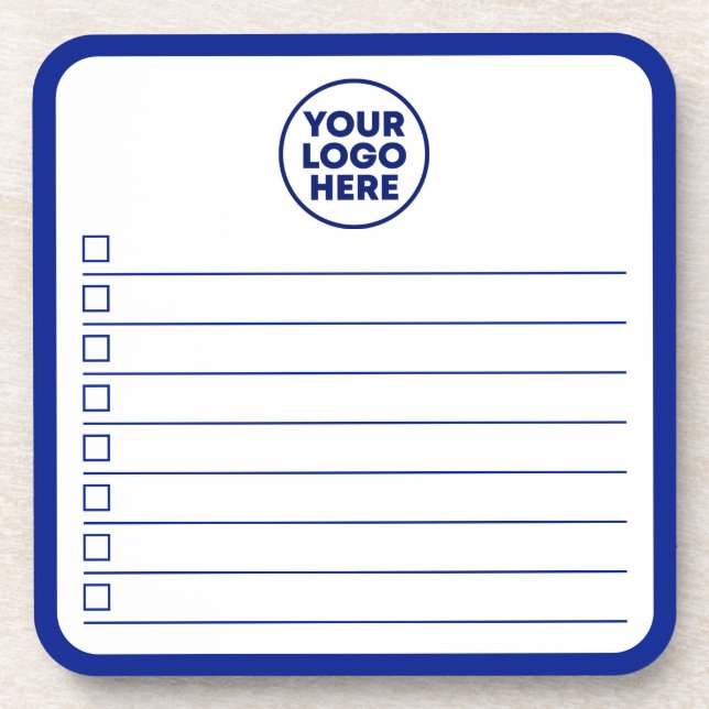 Business Logo Navy Blue To Do List Dry Erase Coaster (Front)