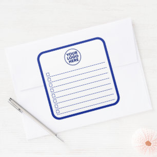 Business Logo Navy Blue To Do List Square Sticker