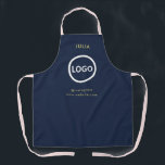 Business Logo Navy Employee Staff Name Apron<br><div class="desc">Business Logo Navy Employee Staff Name
A simple Navy custom business template in a modern minimalist style which can be easily updated with your company logo and text. 

business, logo, blush, Navy, employee, staff, name, server, company logo, Navy logo</div>