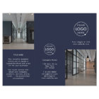 Business Logo Navy Photo Modern Trifold Brochure