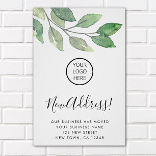 Business Logo New Address Watercolor Poster