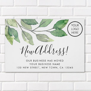 Business Logo New Address Watercolor Poster