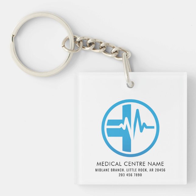 Business Logo Nurse Photo Medical Assistant Custom Key Ring (Front)