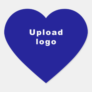 Business Logo on Blue Heart Shape Sticker