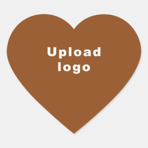 Business Logo on Brown Heart Shape Sticker