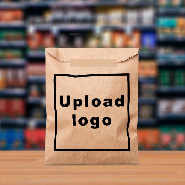 Business Logo on Brown Paper Bag (Brown paper bag with your business logo displayed in a store)