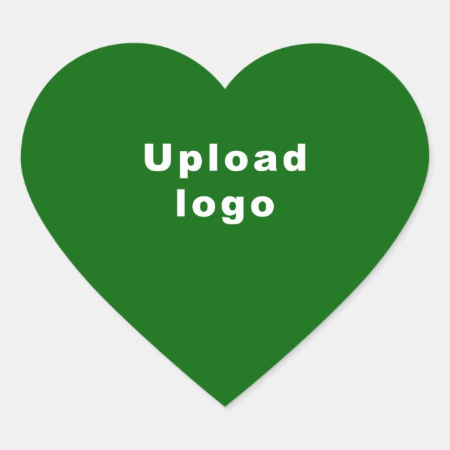 Business Logo on Green Heart Shape Sticker (Front)