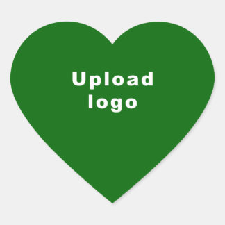Business Logo on Green Heart Shape Sticker
