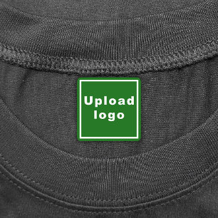 Business Logo on Green Square Iron On Label