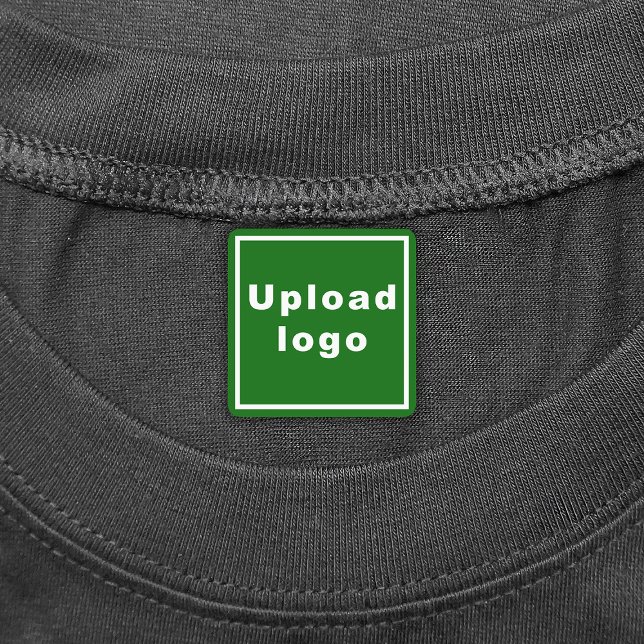 Business Logo on Green Square Iron On Label (Green square iron on label with your business logo)