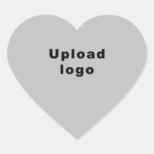 Business Logo on Grey Heart Shape Sticker
