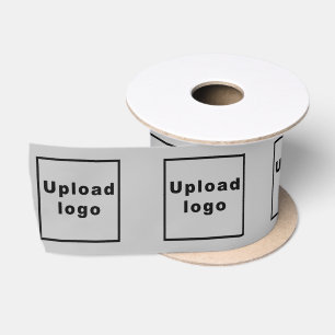 Business Logo on Grey Ribbon Satin Ribbon