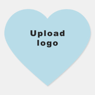 Business Logo on Light Blue Heart Shape Sticker