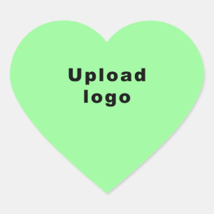 Business Logo on Light Green Heart Shape Sticker