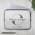 Business logo on Light grey, Clean brand Company Laptop Sleeve<br><div class="desc">Custom logo on minimal clean Laptop sleeve. Add your logo and text.</div>