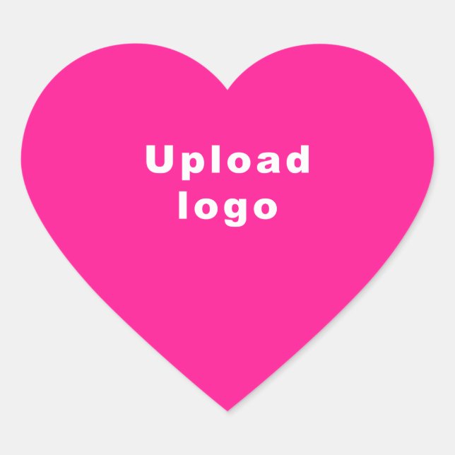 Business Logo on Pink Heart Shape Sticker (Front)