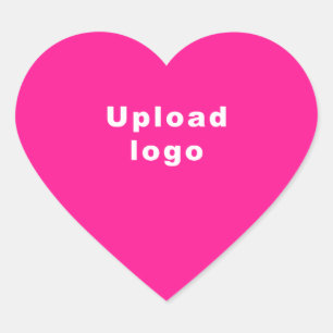 Business Logo on Pink Heart Shape Sticker