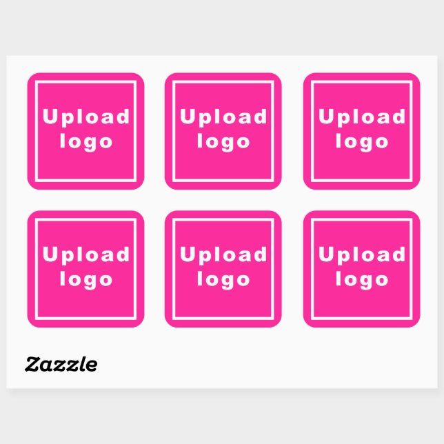 Business Logo on Pink Square Sticker (Sheet)