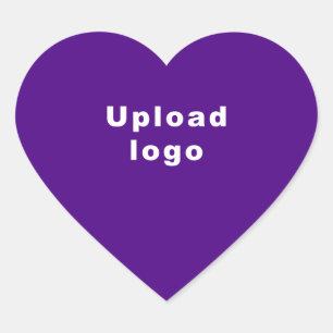 Business Logo on Purple Heart Shape Sticker