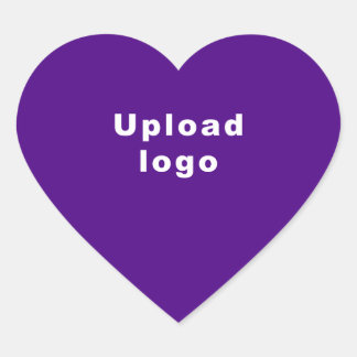 Business Logo on Purple Heart Shape Sticker