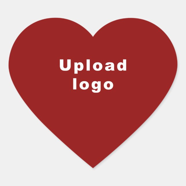 Business Logo on Red Heart Shape Sticker (Front)